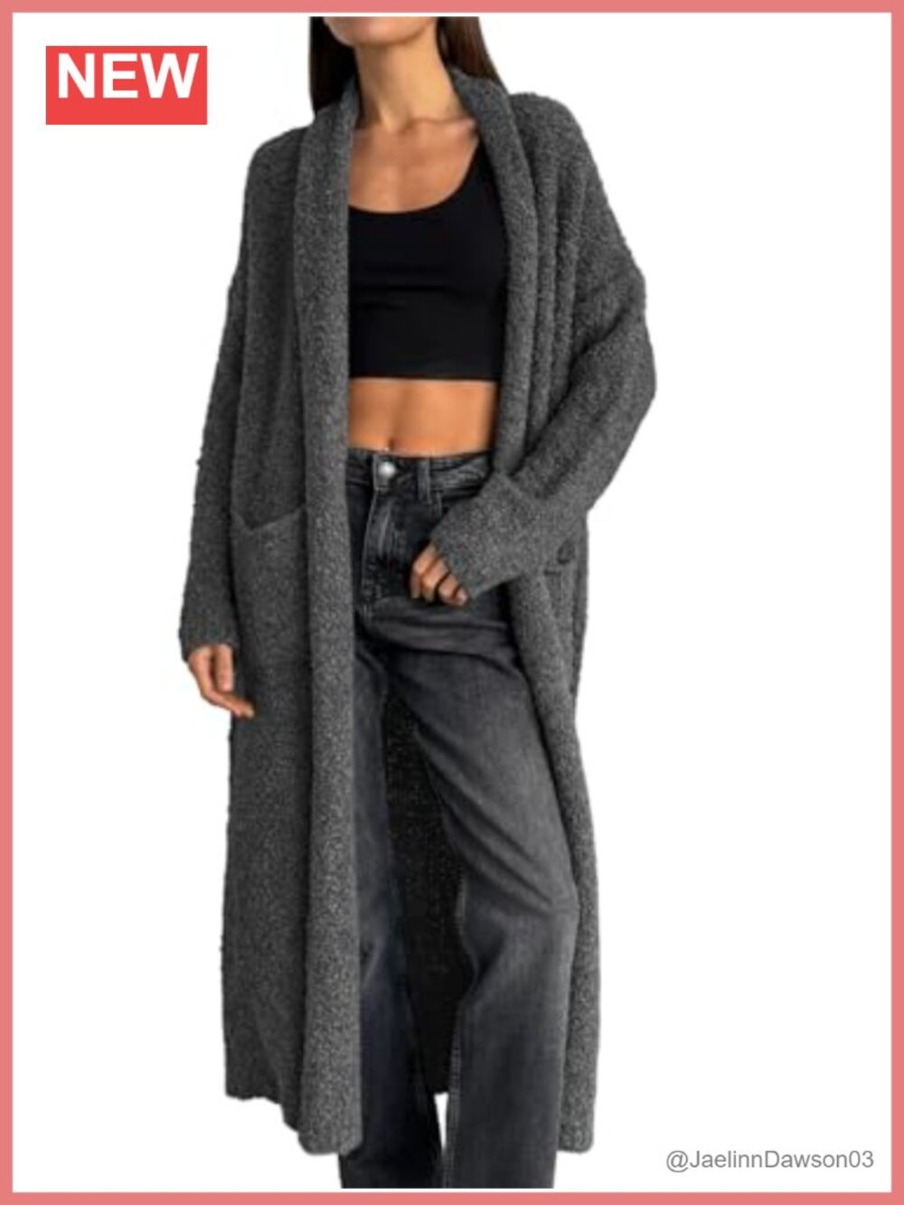 Womens Open Front Long Cardigan Sweater Oversized Chunky Fuzzy Duster